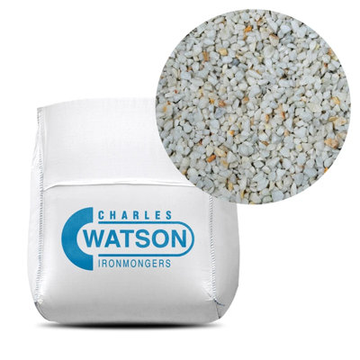 Charles Watson 9-12mm Polar White Marble Chippings Decorative Garden Stone Bulk Bag Approx. 850kg