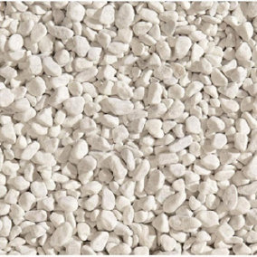 Charles Watson 9 - 12mm Polar White Spa Marble Decorative Garden Chippings Approx. 20kg Polybag