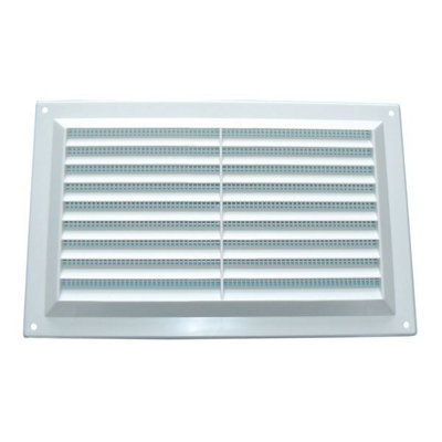 Charles Watson 9x6" White Plastic Louvre Vent with Fly Screen