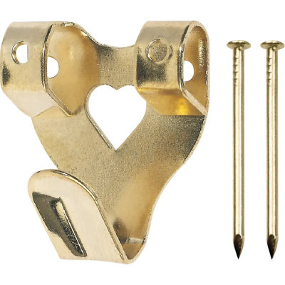 Charles Watson Brass Double Picture Hooks Pack of 10 With Nails