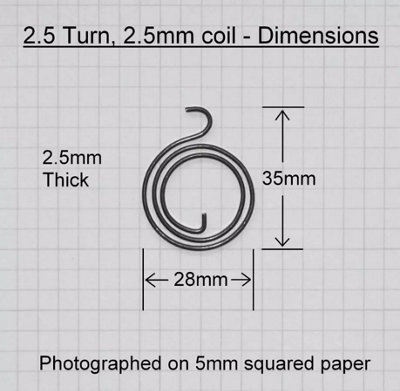 Charles Watson Door Handle Spring Replacement 2.5 Turn Internal Coil Repair Pack of 6