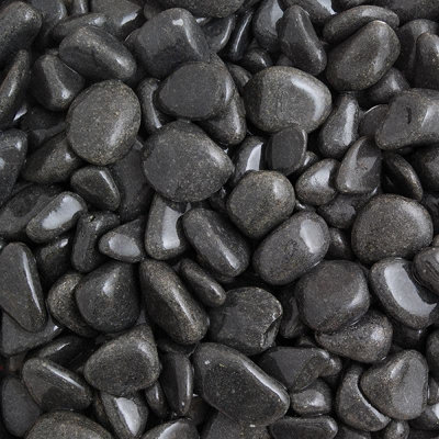 Charles Watson Ebony Pebbles 15-30mm Decorative Garden Stones Large Approx. 20kg Polybag