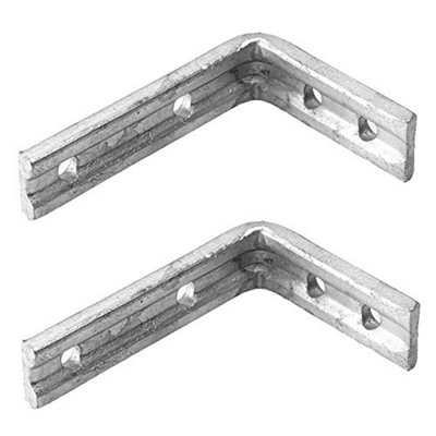 Charles Watson Galvanised Heavy Duty Shelf Brackets L Brackets 5 x 4" Pack of 2