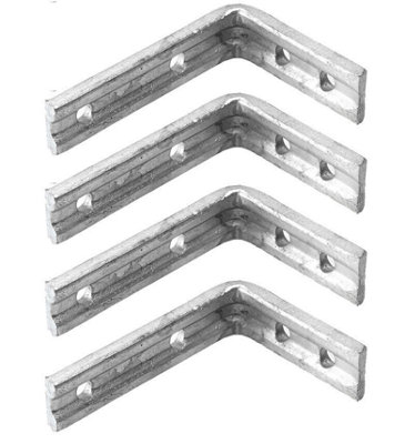 Charles Watson Galvanised Heavy Duty Shelf Brackets L Brackets 6 x 5" Pack of 4