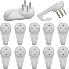 Charles Watson Hard Wall Picture Hook 30mm White Pack of 10