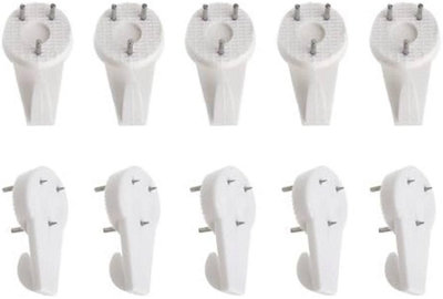 Charles Watson Hard Wall Picture Hook 30mm White Pack of 10