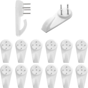 Charles Watson Hard Wall Picture Hook 40mm White Pack of 10