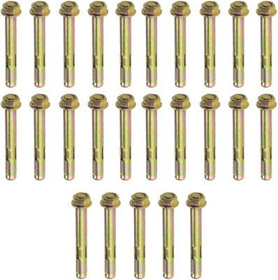 Charles Watson M16x65 Hex Nut Sleeve Anchor Zinc-Plated Steel for Masonry Fixing Pack of 2