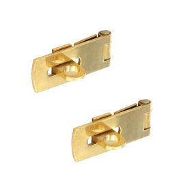 Charles Watson Solid Brass Hasp & Staple 38mm Pack of 2 Cupboard Lock