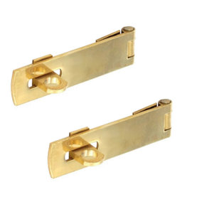 Charles Watson Solid Brass Hasp & Staple 63mm Pack of 2 Cupboard Lock
