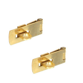 Charles Watson Solid Brass Hasp & Staple 75mm Pack of 2 Cupboard Lock