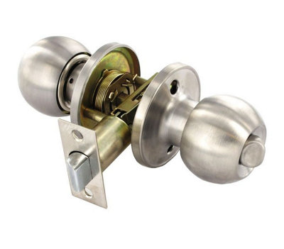 Charles Watson Stainless Steel Privacy Door Knob Set with Thumb Turn Lock