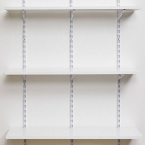 Charles Watson White Twin Slot 3 Tier Shelf Kit For 300mm Shelves 3 Uprights