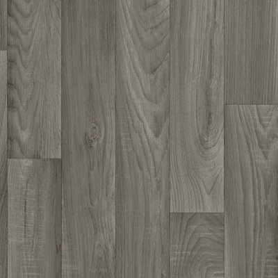 Charleston Grey Wood Effect Vinyl Floor 2m x 3m