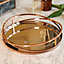 Charleton Copper Mirrored Table Décor Round Accessories Tray