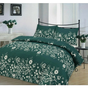 Charlotte Floral Printed Duvet Quilt Cover Poly Cotton Bedding Set All Sizes