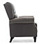 CHARLOTTE MODERN FABRIC PUSHBACK RECLINER ARMCHAIR SOFA ACCENT CHAIR RECLINING (Grey)