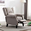 CHARLOTTE MODERN FABRIC PUSHBACK RECLINER ARMCHAIR SOFA ACCENT CHAIR RECLINING (Pumice)