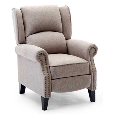Charlotte Modern Fabric Pushback Recliner Armchair Sofa Accent Chair Reclining (Pumice)
