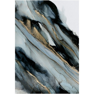 Charlotte Vale Mysterious Flow Print Gold/Black/White (40cm x 30cm)