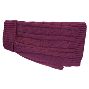 Charlton Cable Knit Deep Berry Lge
