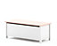 Charming Mia Toy Box in White Matt & Pink (H)390mm (W)990mm (D)420mm - Stylish Clutter-Free Solution