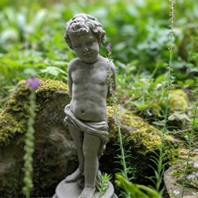Charming Vine Boy Stone Garden Statue