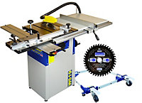 Charnwod W629P 8" Table Saw with Wheel Kit and Low Noise Blade