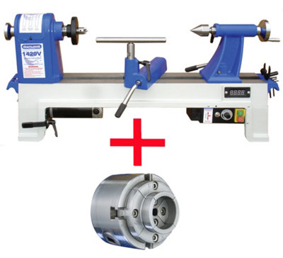 Charnwood 1420VP Variable Speed Bench Top Wood Lathe with Scroll Chuck