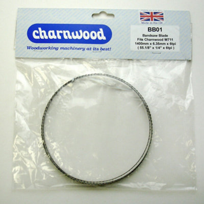 CHARNWOOD BB01 Bandsaw Blade 1400mm x 6mm x 6tpi to fit W711, Made in UK.