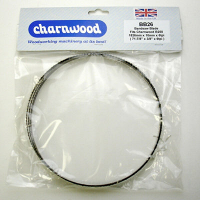 CHARNWOOD BB26 Bandsaw Blade 1826mm x 10mm x 6tpi for B250, Made In UK