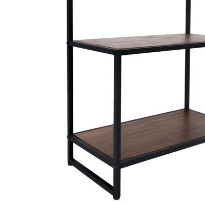 Charnwood Coat Rack with Shoe Tidy Rustic Industrial Style Iron Frame Acacia Ben - 4