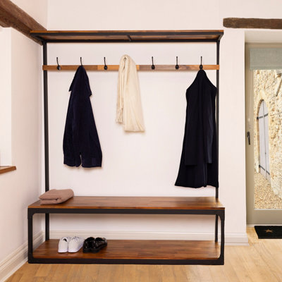 Charnwood Extra Large Coat Rack with Shoe Tidy Contemporary Iron Framed ...