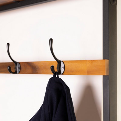 Charnwood Extra Large Coat Rack with Shoe Tidy Contemporary Iron Framed with Aca