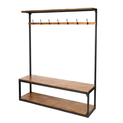 Charnwood Extra Large Coat Rack with Shoe Tidy Contemporary Iron Framed with Aca - 4