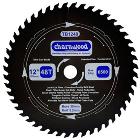Charnwood TB1248 Low Noise Circular Saw Blade 300 x 30mm x 48T x 3.2k