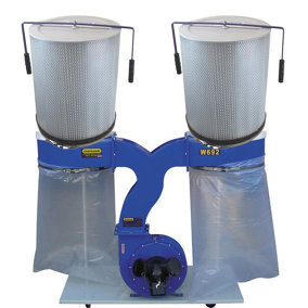 Charnwood W692CF Double Bag Dust & Chip Extractor with 1 Mircon Filter Cartridge