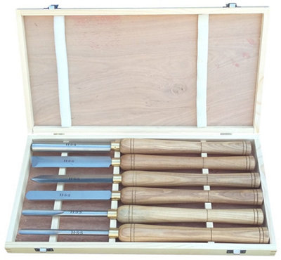 Charnwood W834 HSS Woodturning Chisel Set For Wood Lathe, 6 Piece Set