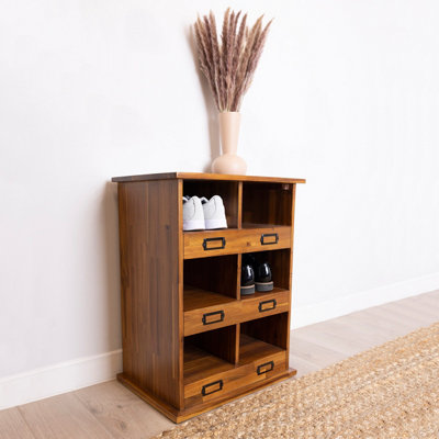 Shop Charnwood Wooden Shoe and Boot Locker Free Standing Acacia Wood ...