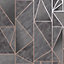 Charon Geometric Wallpaper Charcoal/Rose Gold Holden 91142
