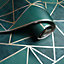 Charon Geometric Wallpaper Teal/Gold Holden 91141