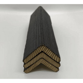 Charred Brushed Austrian Larch L Corners Ebony (L) 4m (W) 42mm (T) 42mm Pack of 4 pieces