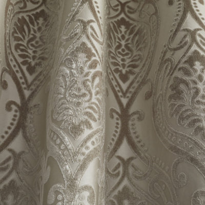 Chateau Damask Patterned Pair of Eyelet Curtains
