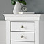 Chateaux White 3 Drawer Bedside Table