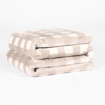 Check Gingham Ultra Soft Fleece Throw Over Blanket Sofa - 1