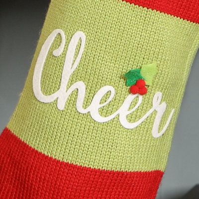Cheer Candy Striped Xmas Gift Decoration Christmas Stocking - 4