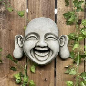 Cheerful Large Buddha Face Plaque