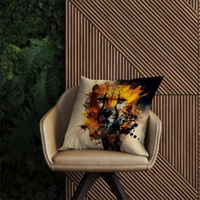 Cheetah Face Splashart Outdoor Cushion 60cm x 60cm