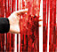 Cheetah Shimmer Event Party Photo Backdrop Tinsel Curtain 2M x 1M Red