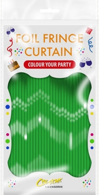 Cheetah Shimmer Event Party Photo Backdrop Tinsel Curtain 3M x 1M Green